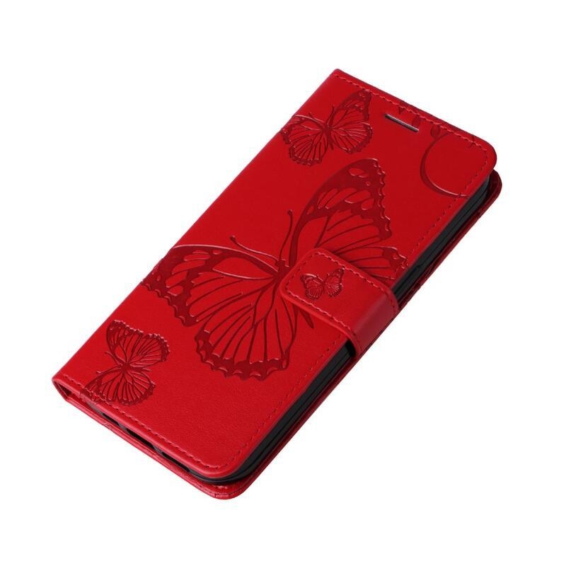 Big butterfly knížkové pouzdro na Honor Magic 5 Pro 5G - červené