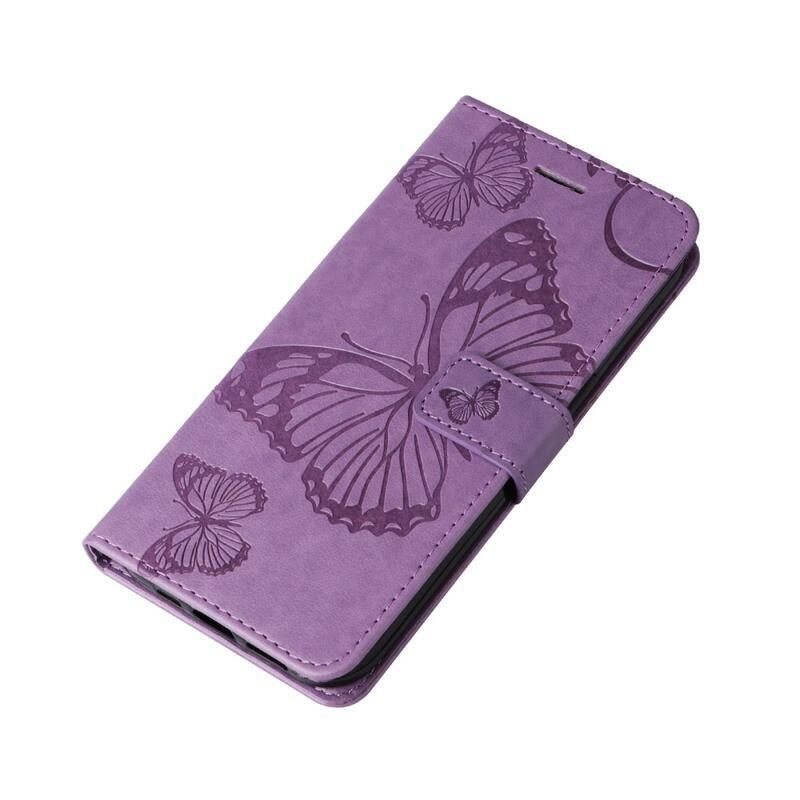 Big butterfly knížkové pouzdro na Honor Magic 5 Pro 5G - fialové