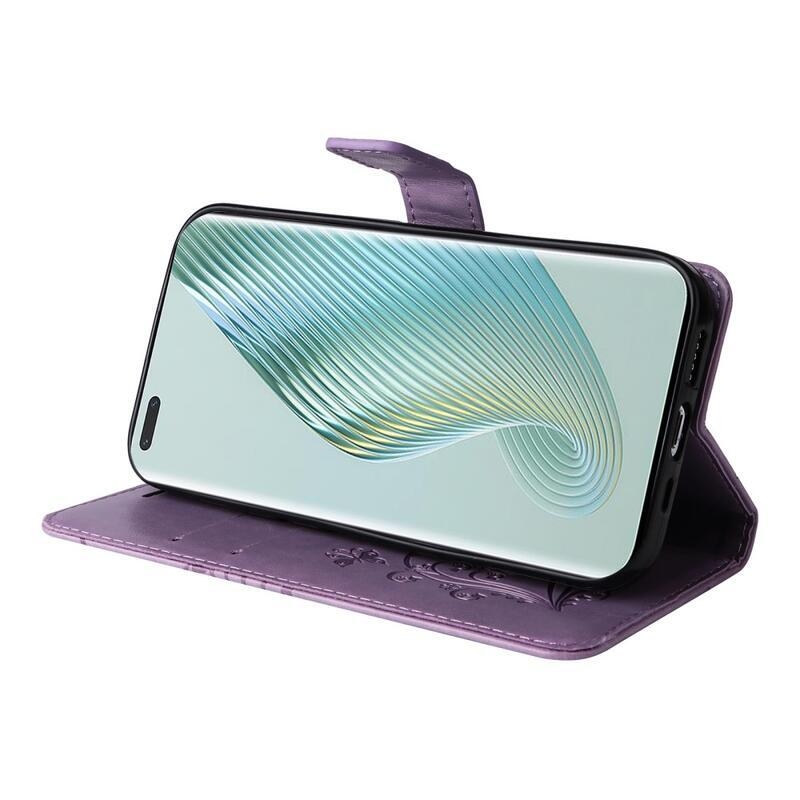 Big butterfly knížkové pouzdro na Honor Magic 5 Pro 5G - fialové