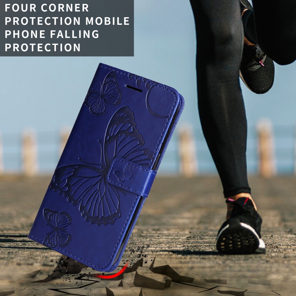 Big Butterfly knížkové pouzdro na Honor Magic 8 Lite 5G - modré