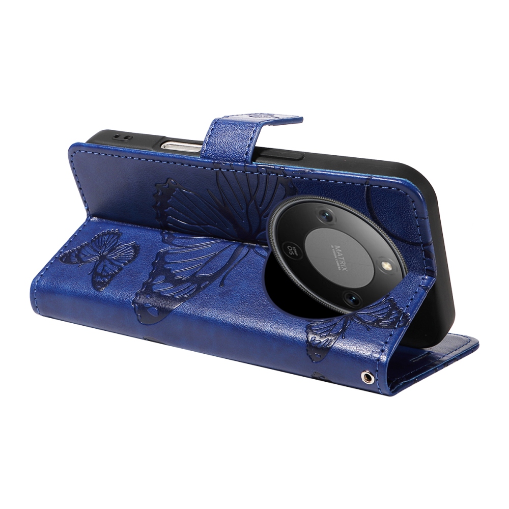 Big Butterfly knížkové pouzdro na Honor Magic 8 Lite 5G - modré