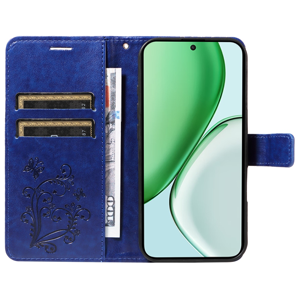 Big Butterfly knížkové pouzdro na Honor Magic 8 Lite 5G - modré