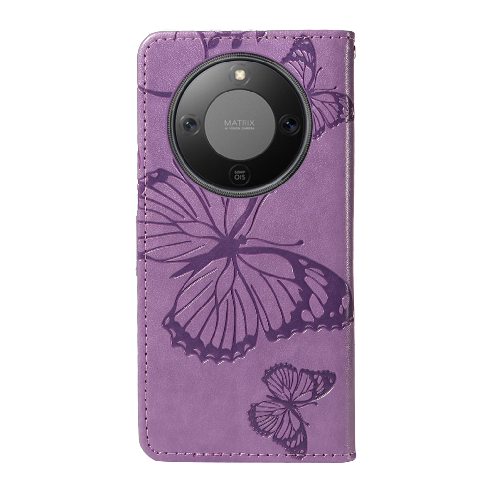 Big Butterfly knížkové pouzdro na Honor Magic 8 Lite 5G - světlefialové