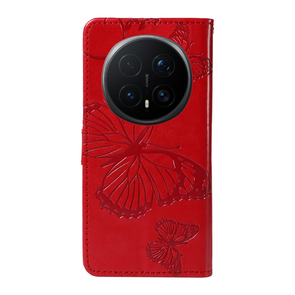 Big Butterfly knížkové pouzdro na Honor Magic 8 Pro 5G - červené