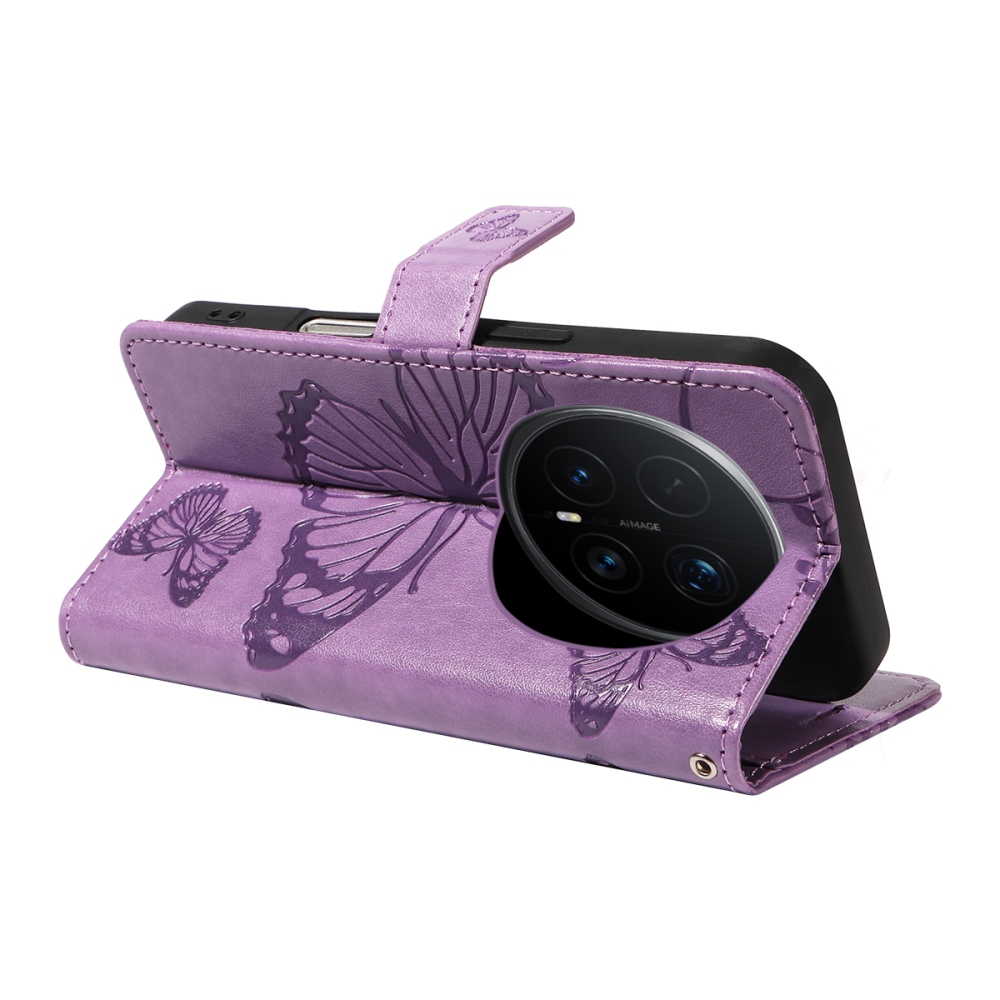 Big Butterfly knížkové pouzdro na Honor Magic 8 Pro 5G - fialové