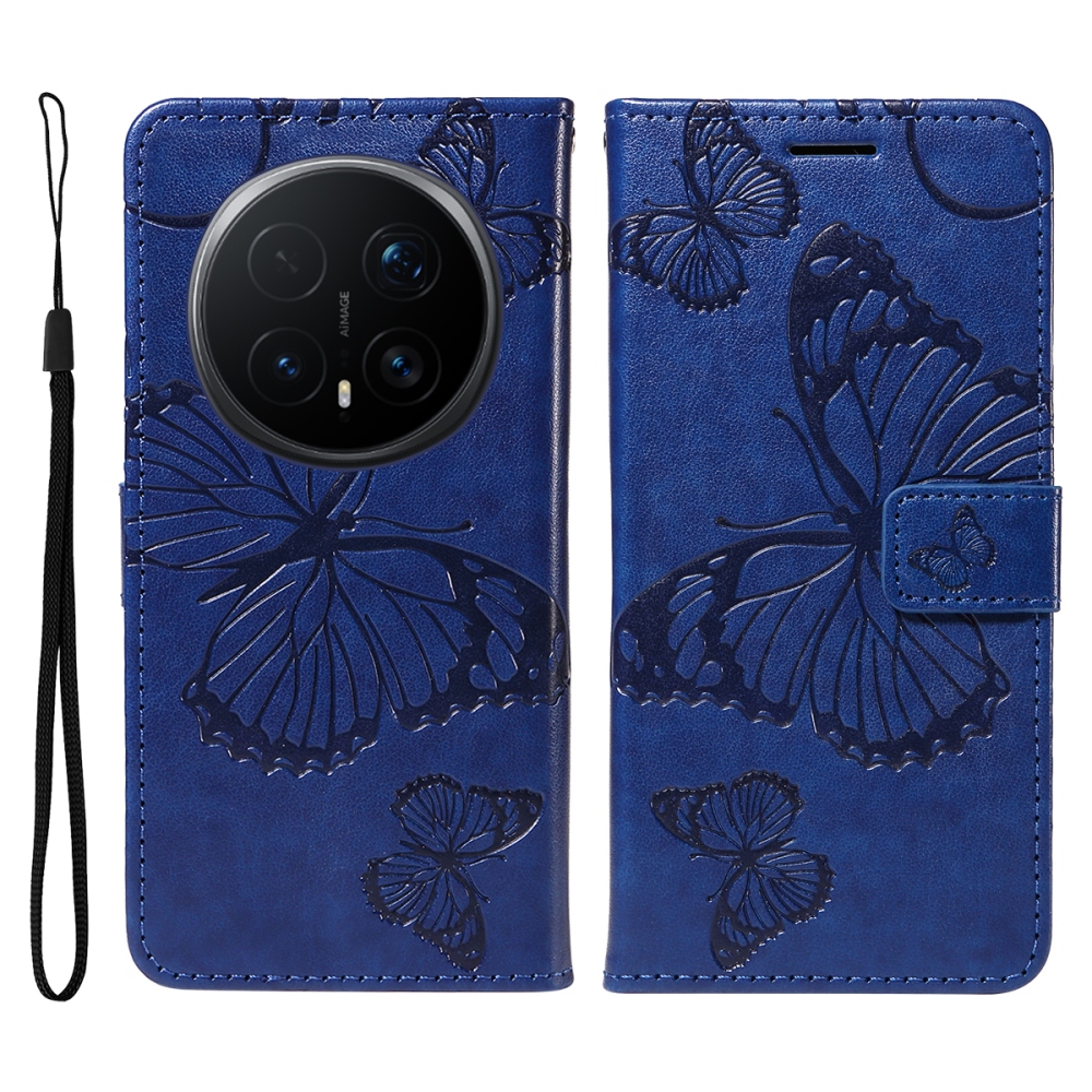 Big Butterfly knížkové pouzdro na Honor Magic 8 Pro 5G - modré