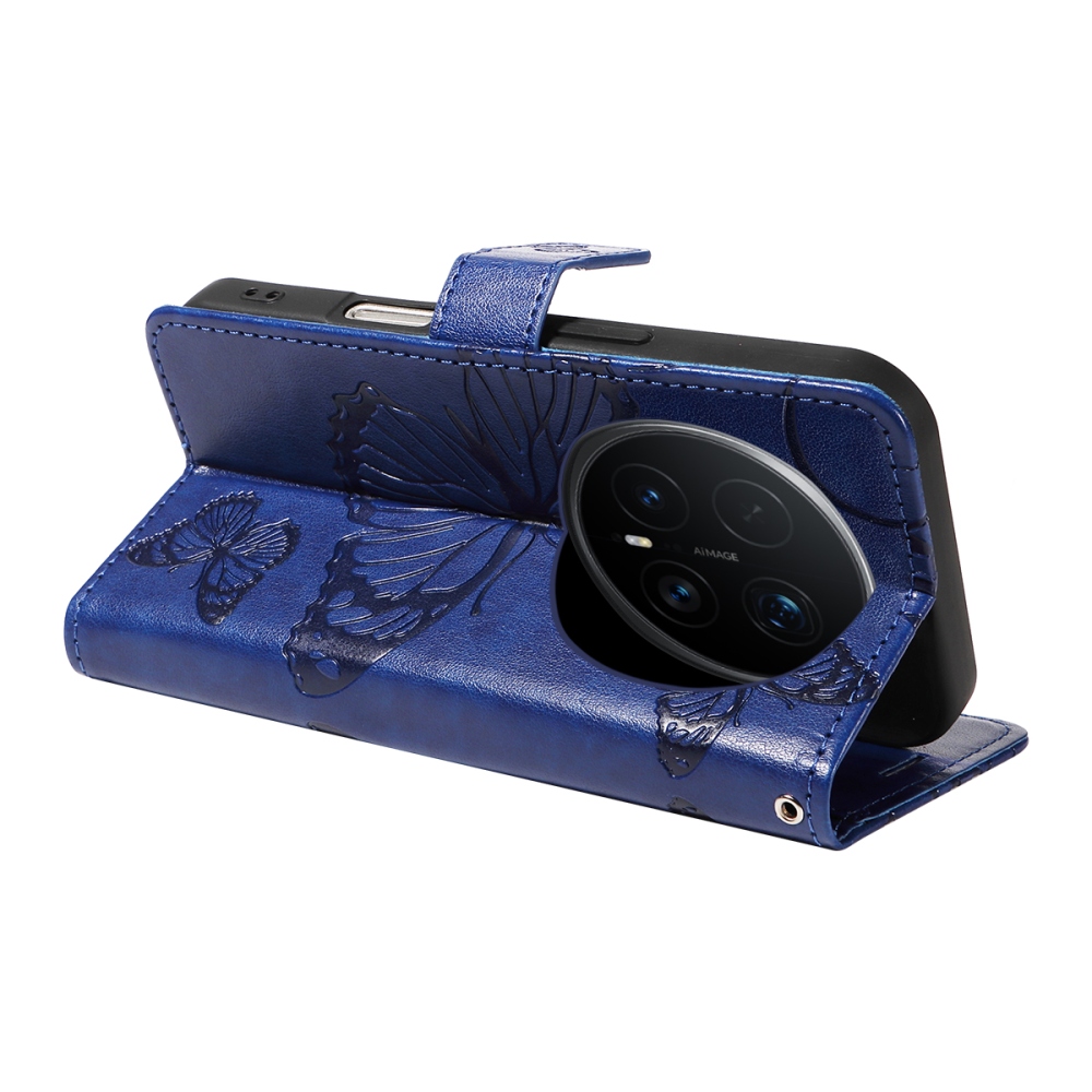 Big Butterfly knížkové pouzdro na Honor Magic 8 Pro 5G - modré