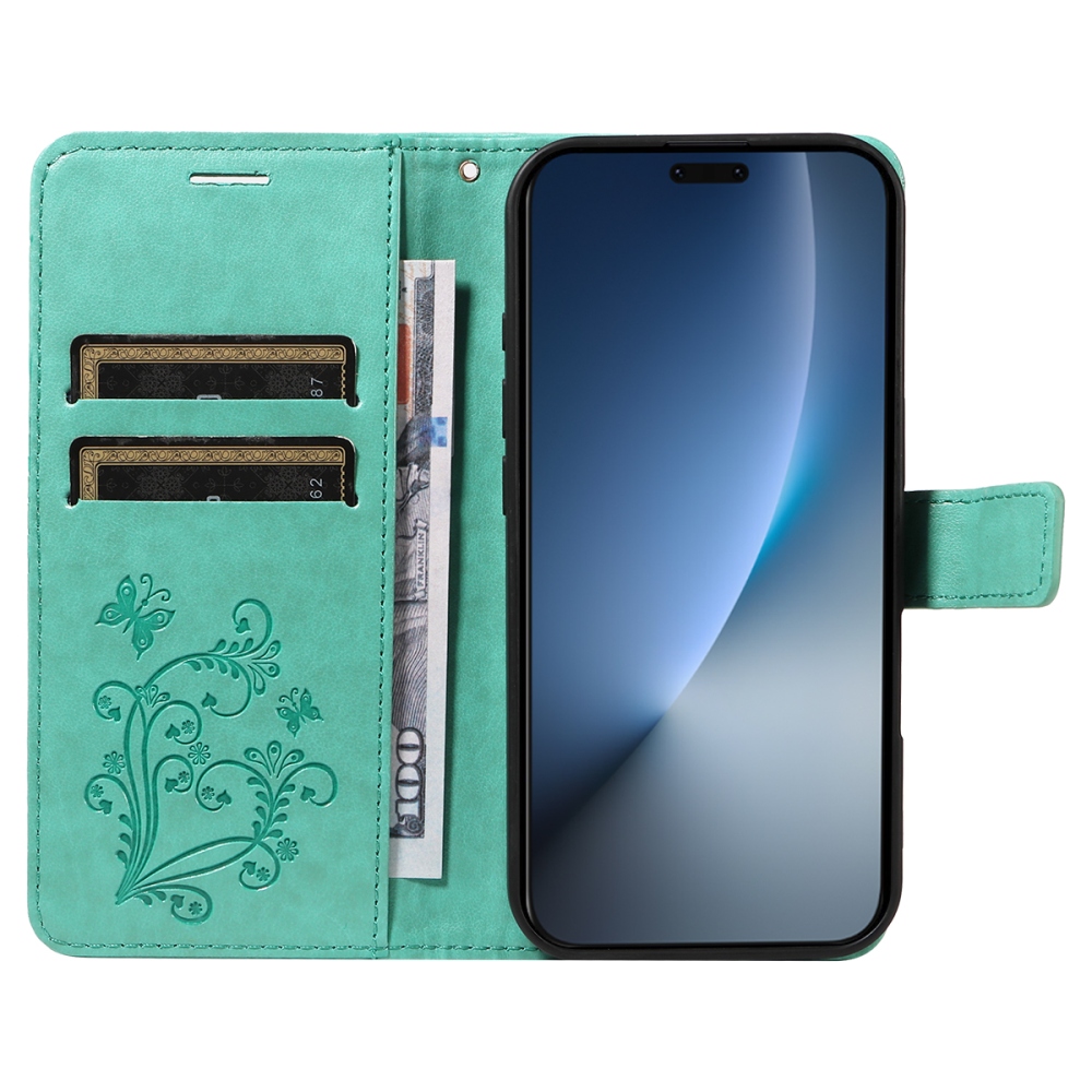 Big Butterfly knížkové pouzdro na Honor Magic 8 Pro 5G - modrozelené