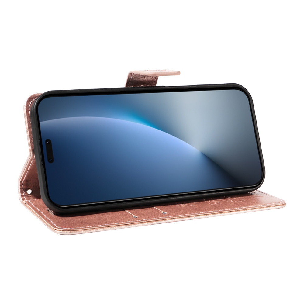 Big Butterfly knížkové pouzdro na Honor Magic 8 Pro 5G - růžovozlaté