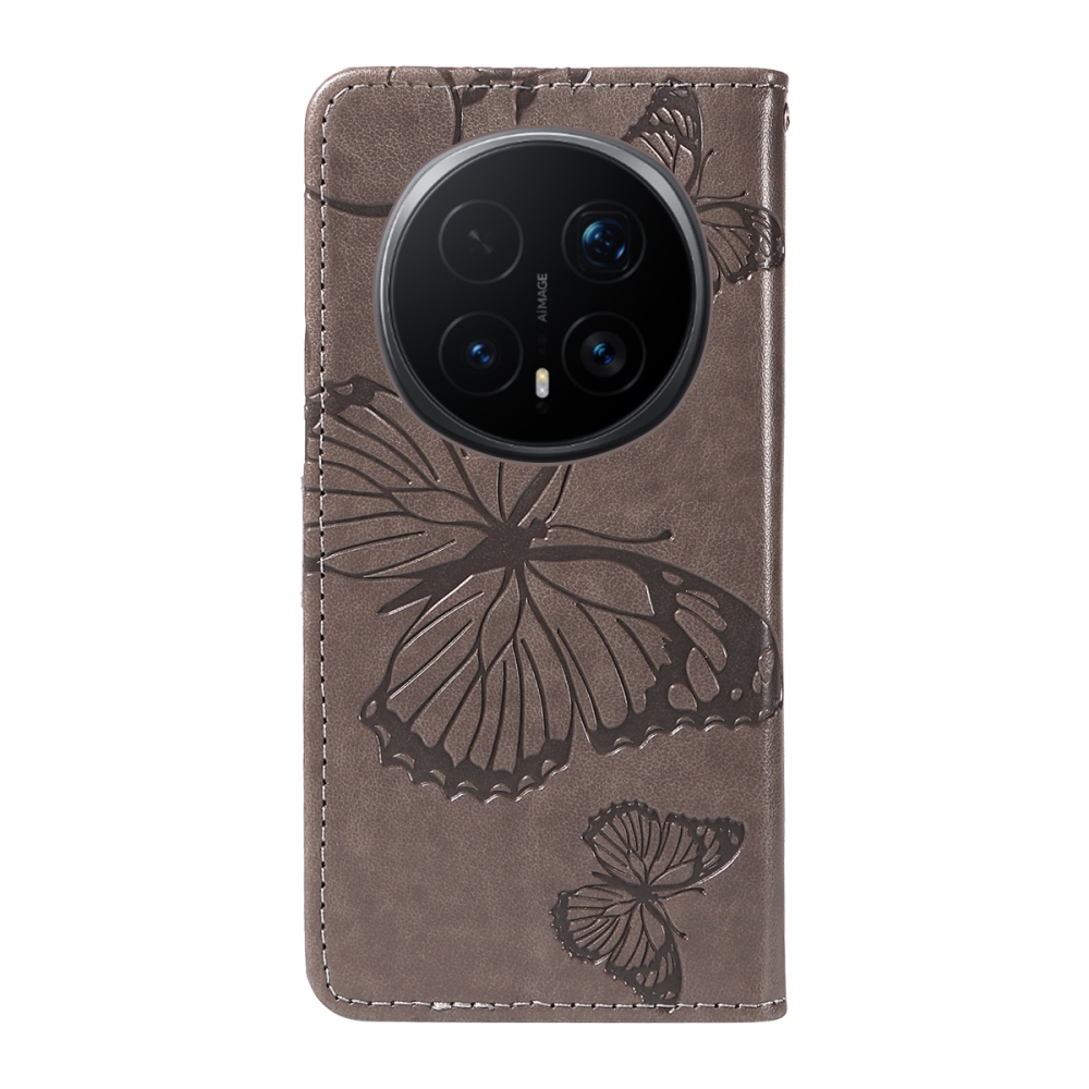 Big Butterfly knížkové pouzdro na Honor Magic 8 Pro 5G - šedé