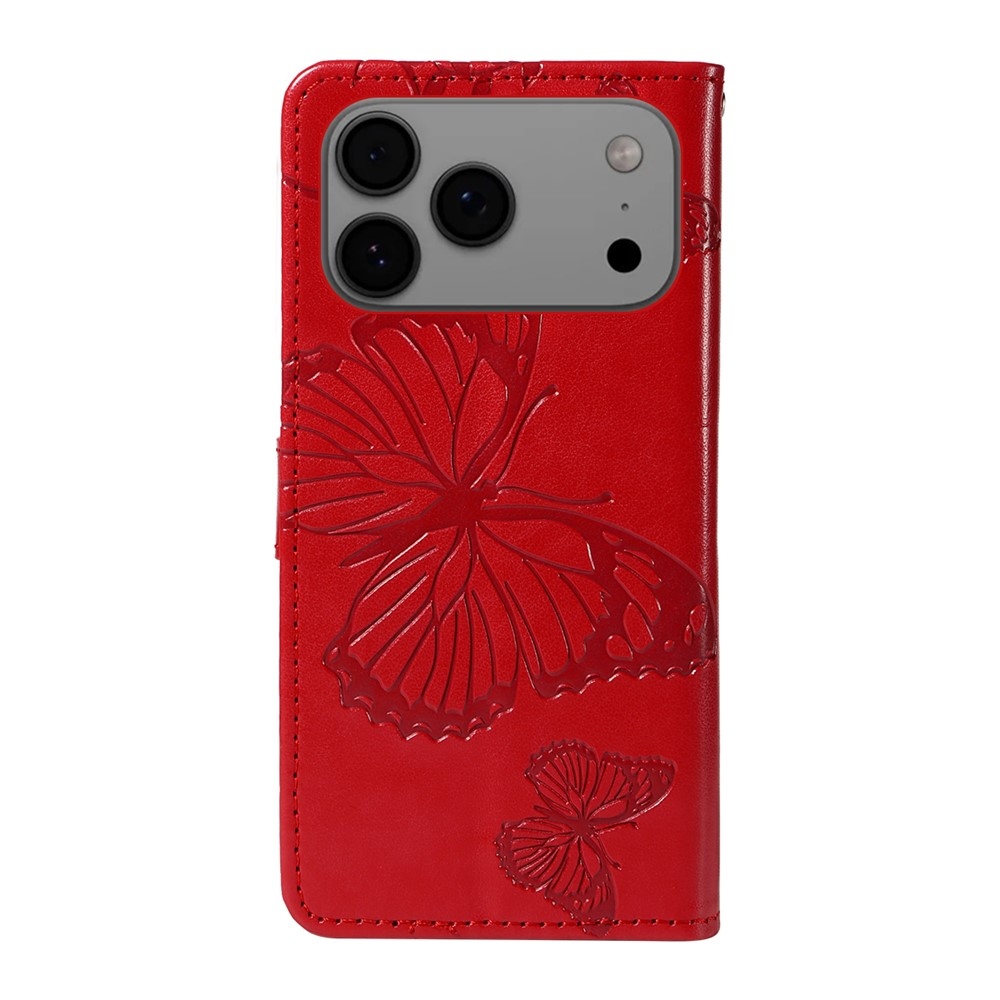 Big Butterfly knížkové pouzdro na iPhone 18 Pro Max/17 Pro Max - červené