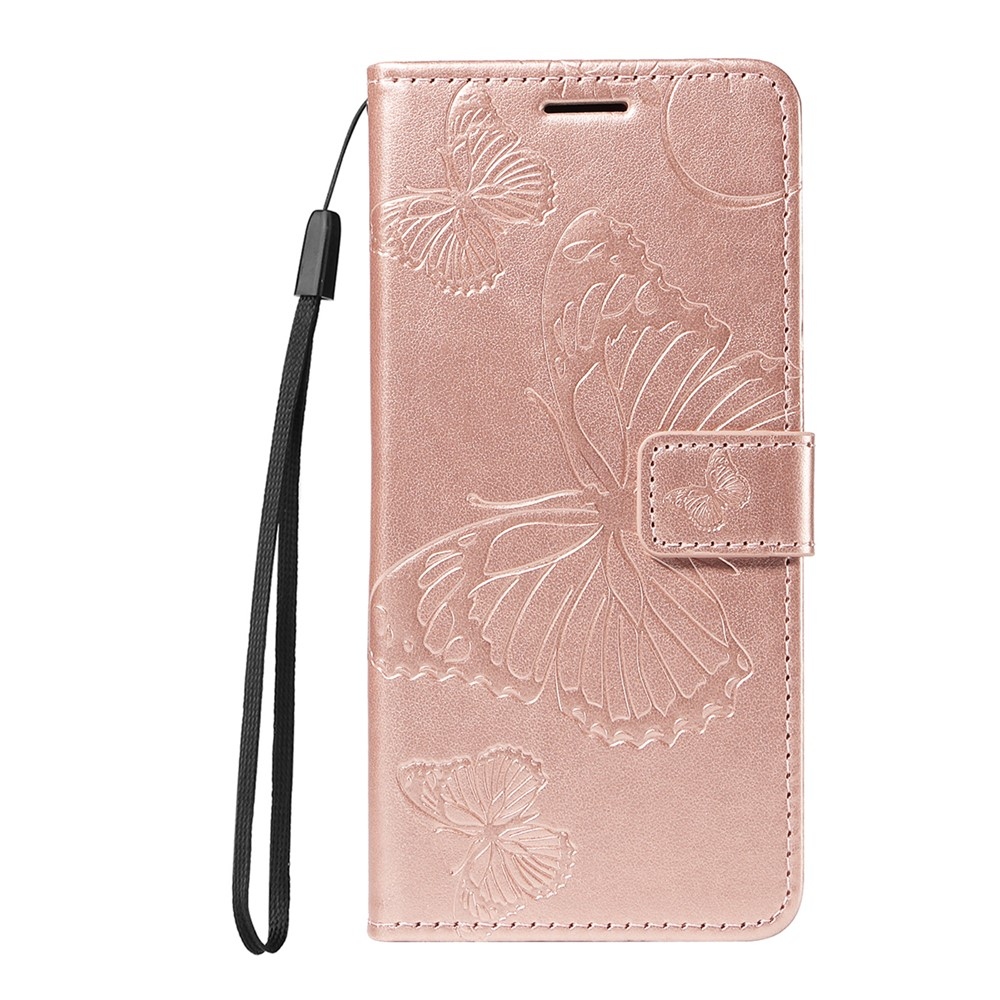 Big Butterfly knížkové pouzdro na iPhone 18 Pro Max/17 Pro Max - růžovozlaté