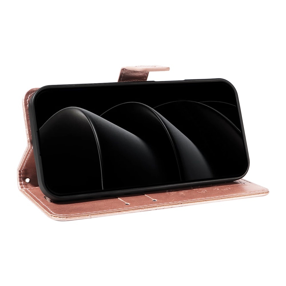 Big Butterfly knížkové pouzdro na iPhone 18 Pro Max/17 Pro Max - růžovozlaté