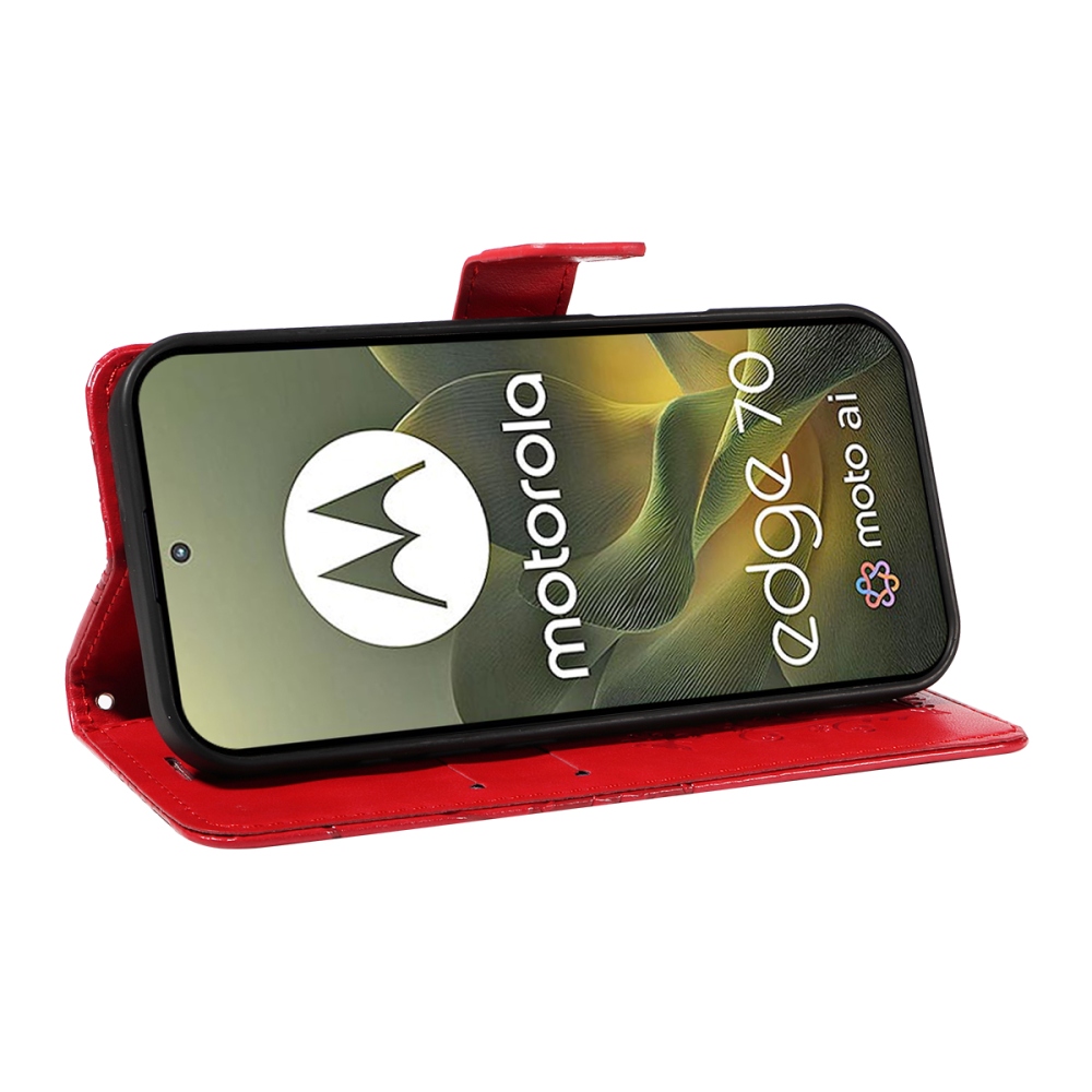 Big Butterfly knížkové pouzdro na Motorola Edge 70 5G - červené