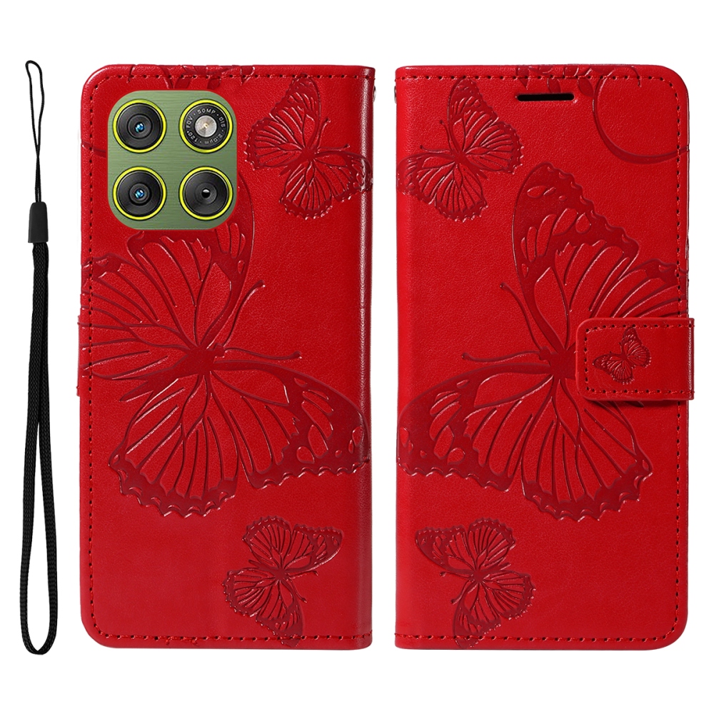 Big Butterfly knížkové pouzdro na Motorola Edge 70 5G - červené