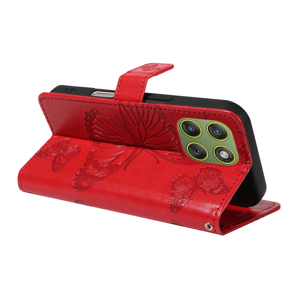 Big Butterfly knížkové pouzdro na Motorola Edge 70 5G - červené