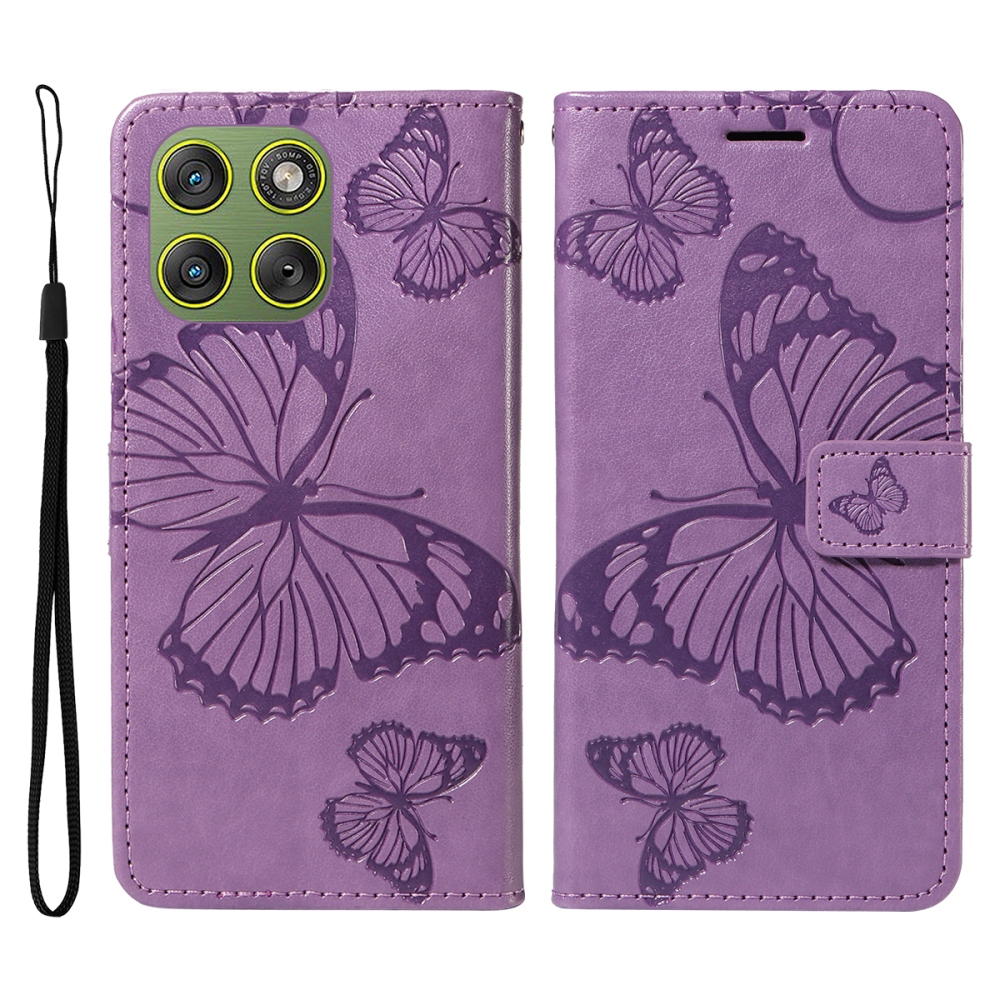 Big Butterfly knížkové pouzdro na Motorola Edge 70 5G - fialové