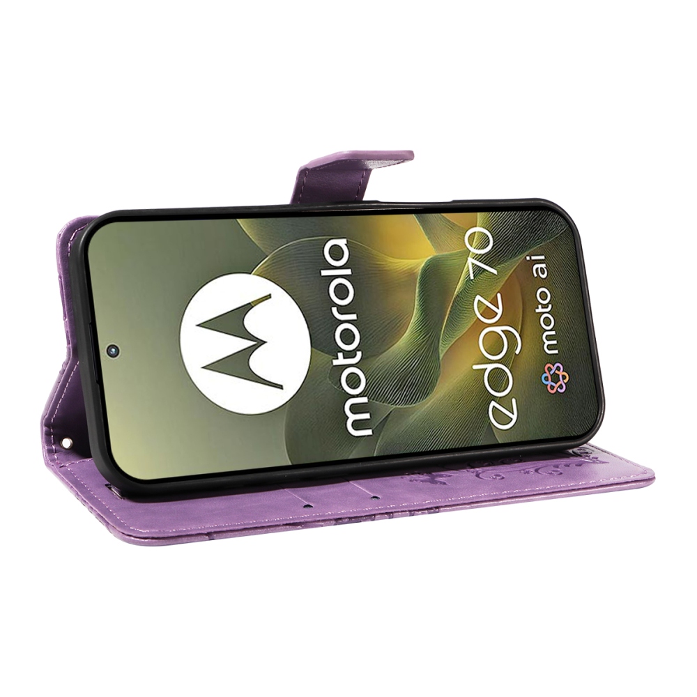 Big Butterfly knížkové pouzdro na Motorola Edge 70 5G - fialové