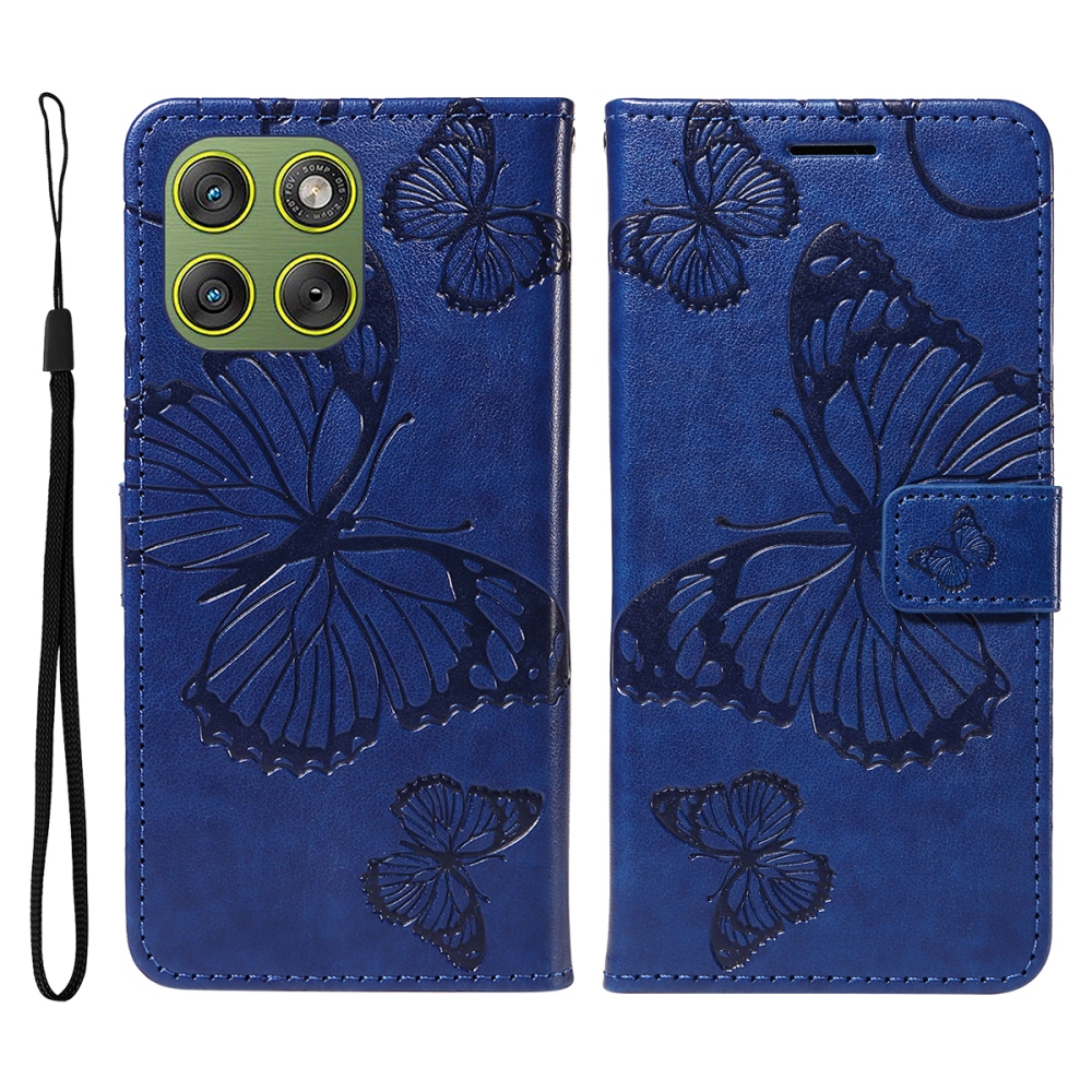 Big Butterfly knížkové pouzdro na Motorola Edge 70 5G - modré