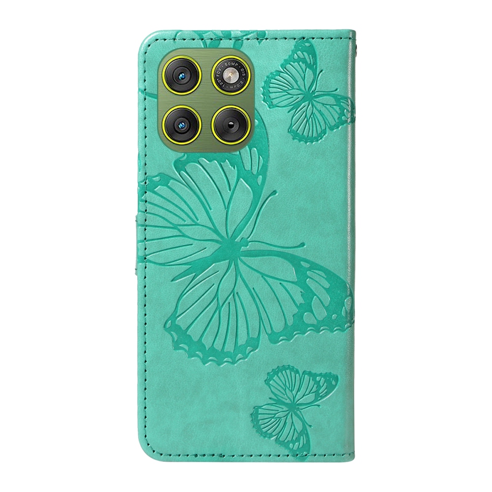Big Butterfly knížkové pouzdro na Motorola Edge 70 5G - modrozelené