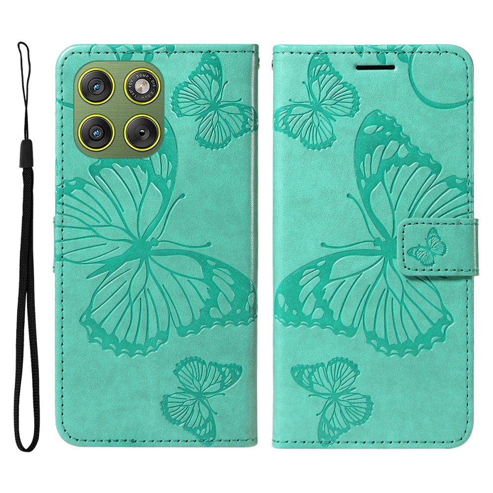 Big Butterfly knížkové pouzdro na Motorola Edge 70 5G - modrozelené