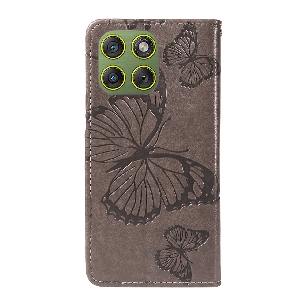 Big Butterfly knížkové pouzdro na Motorola Edge 70 5G - šedé