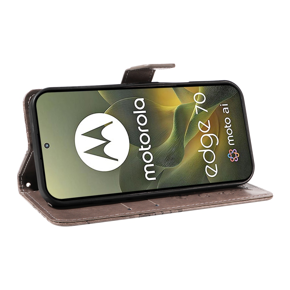 Big Butterfly knížkové pouzdro na Motorola Edge 70 5G - šedé