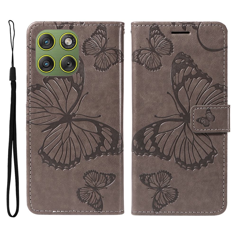 Big Butterfly knížkové pouzdro na Motorola Edge 70 5G - šedé