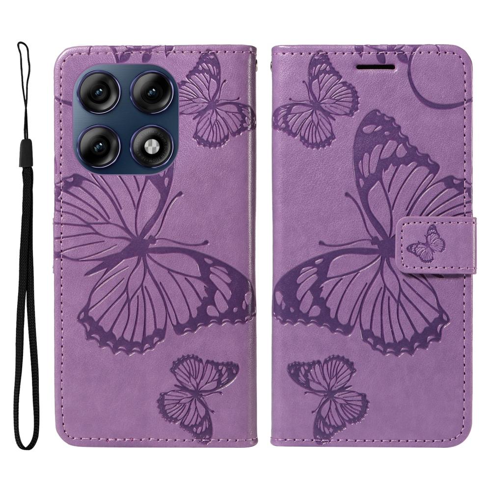 Big Butterfly knížkové pouzdro na Motorola Edge 70 Pro 5G - fialové