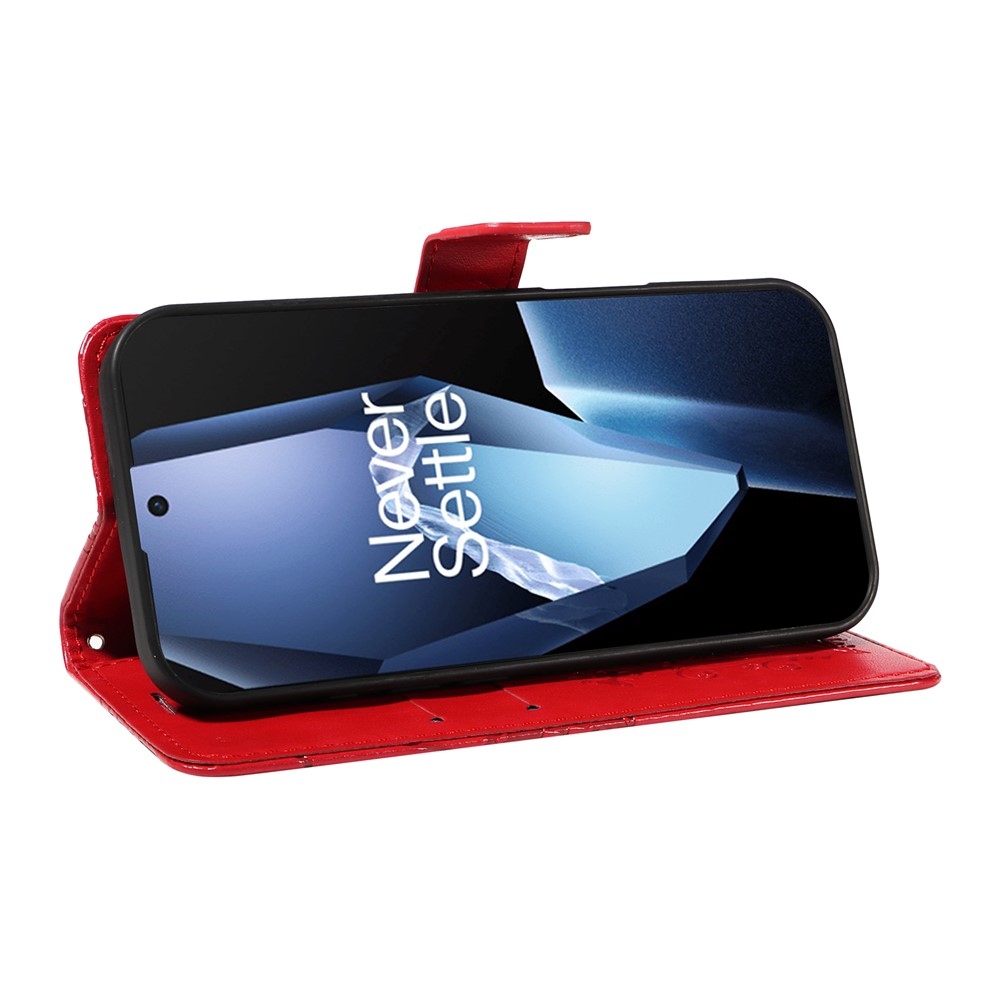 Big Butterfly knížkové pouzdro na OnePlus 13R 5G - červené