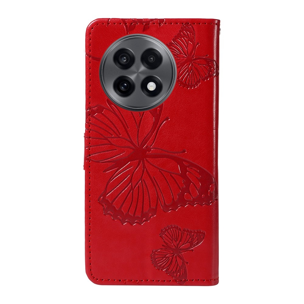 Big Butterfly knížkové pouzdro na OnePlus 13R 5G - červené