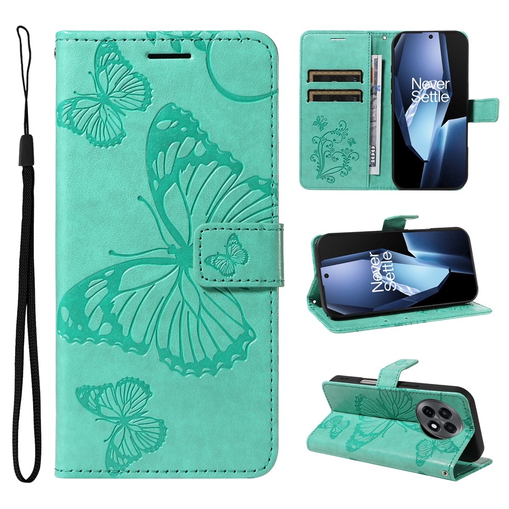 Big Butterfly knížkové pouzdro na OnePlus 13R 5G - modrozelené