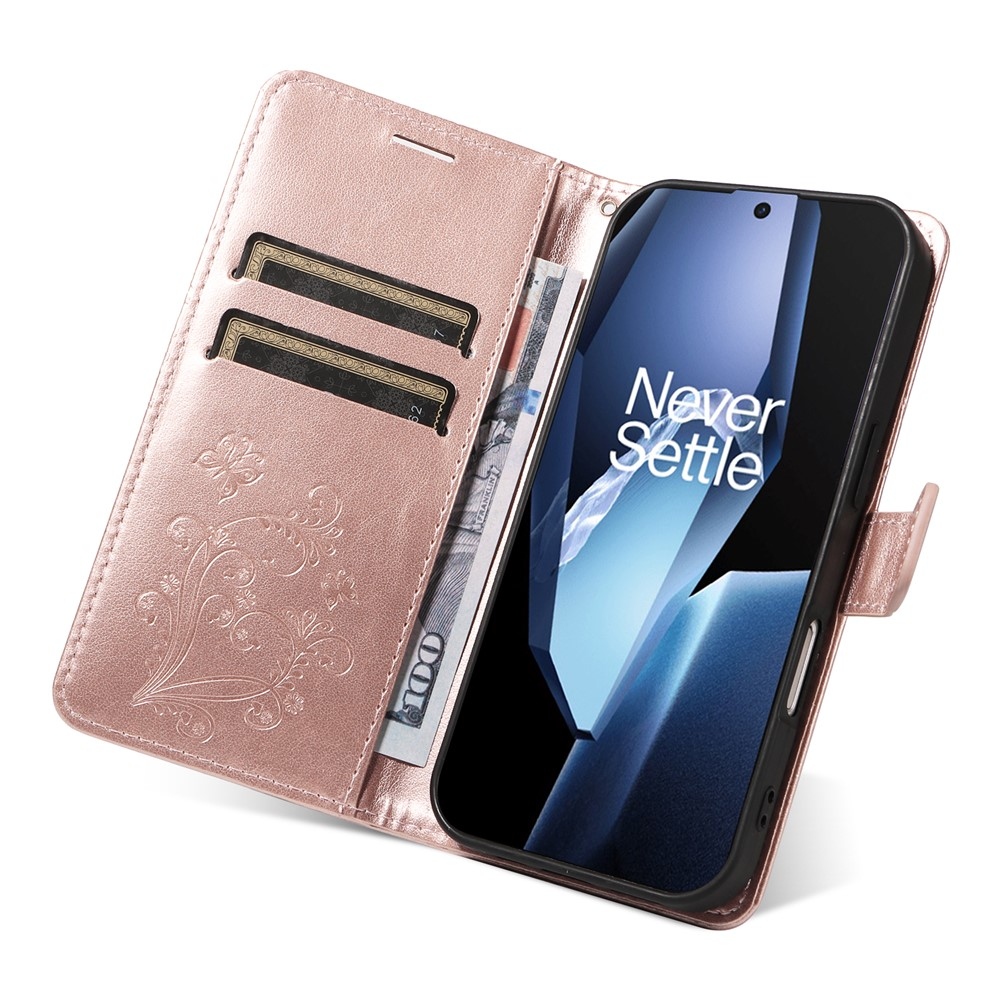 Big Butterfly knížkové pouzdro na OnePlus 13R 5G - růžovozlaté