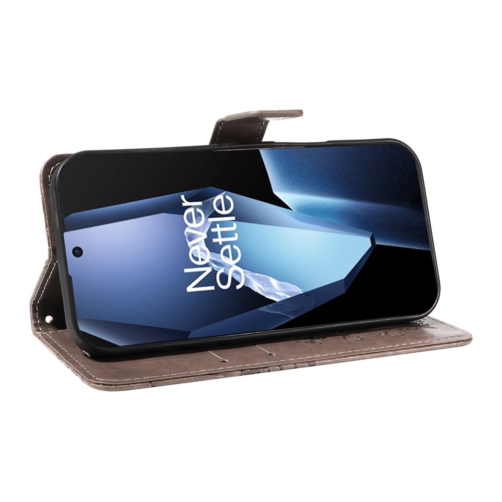 Big Butterfly knížkové pouzdro na OnePlus 13R 5G - šedé