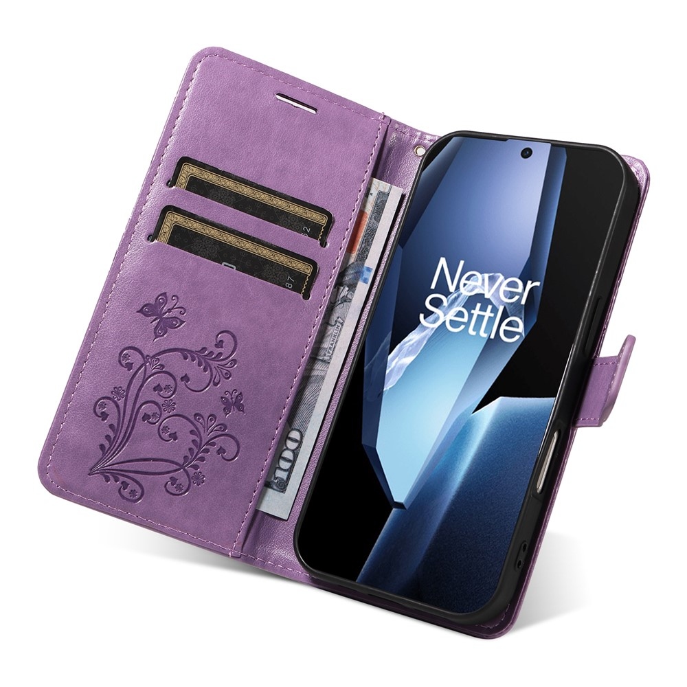 Big Butterfly knížkové pouzdro na OnePlus 13R 5G - světlefialové
