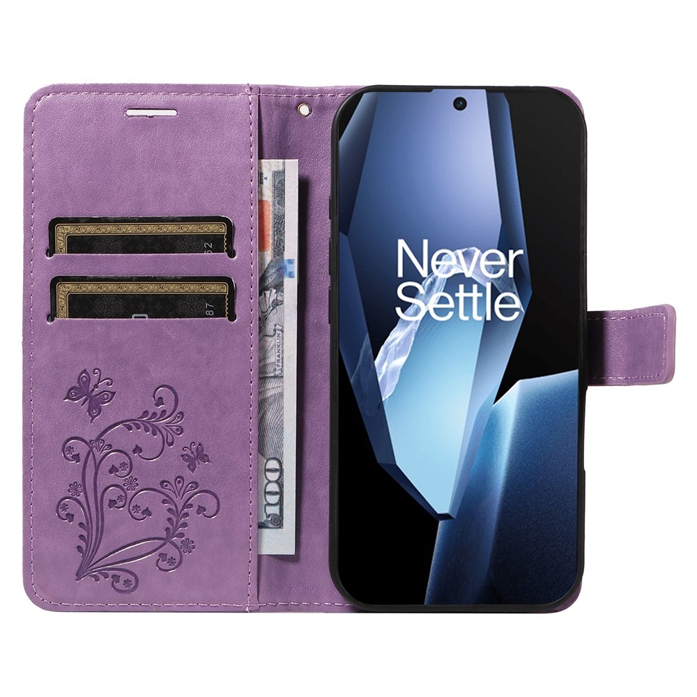 Big Butterfly knížkové pouzdro na OnePlus 13R 5G - světlefialové