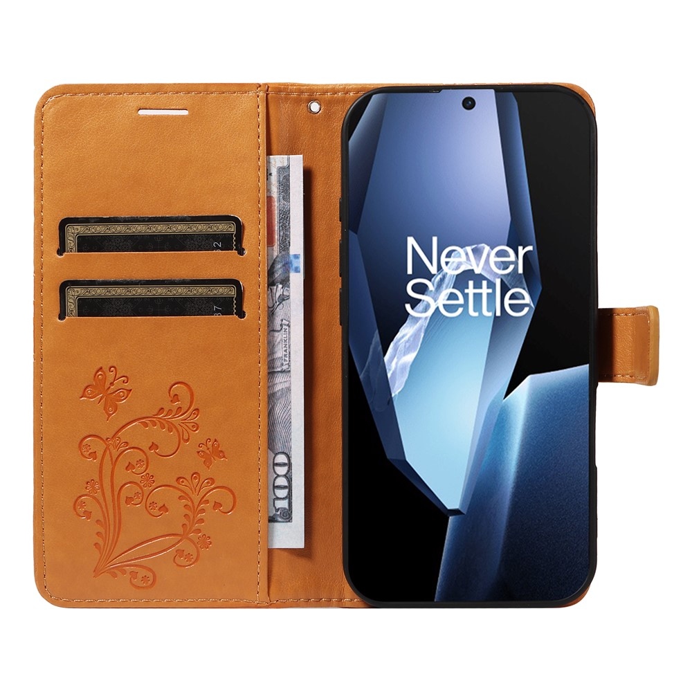 Big Butterfly knížkové pouzdro na OnePlus 13R 5G - žluté