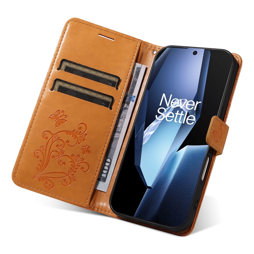 Big Butterfly knížkové pouzdro na OnePlus 13R 5G - žluté