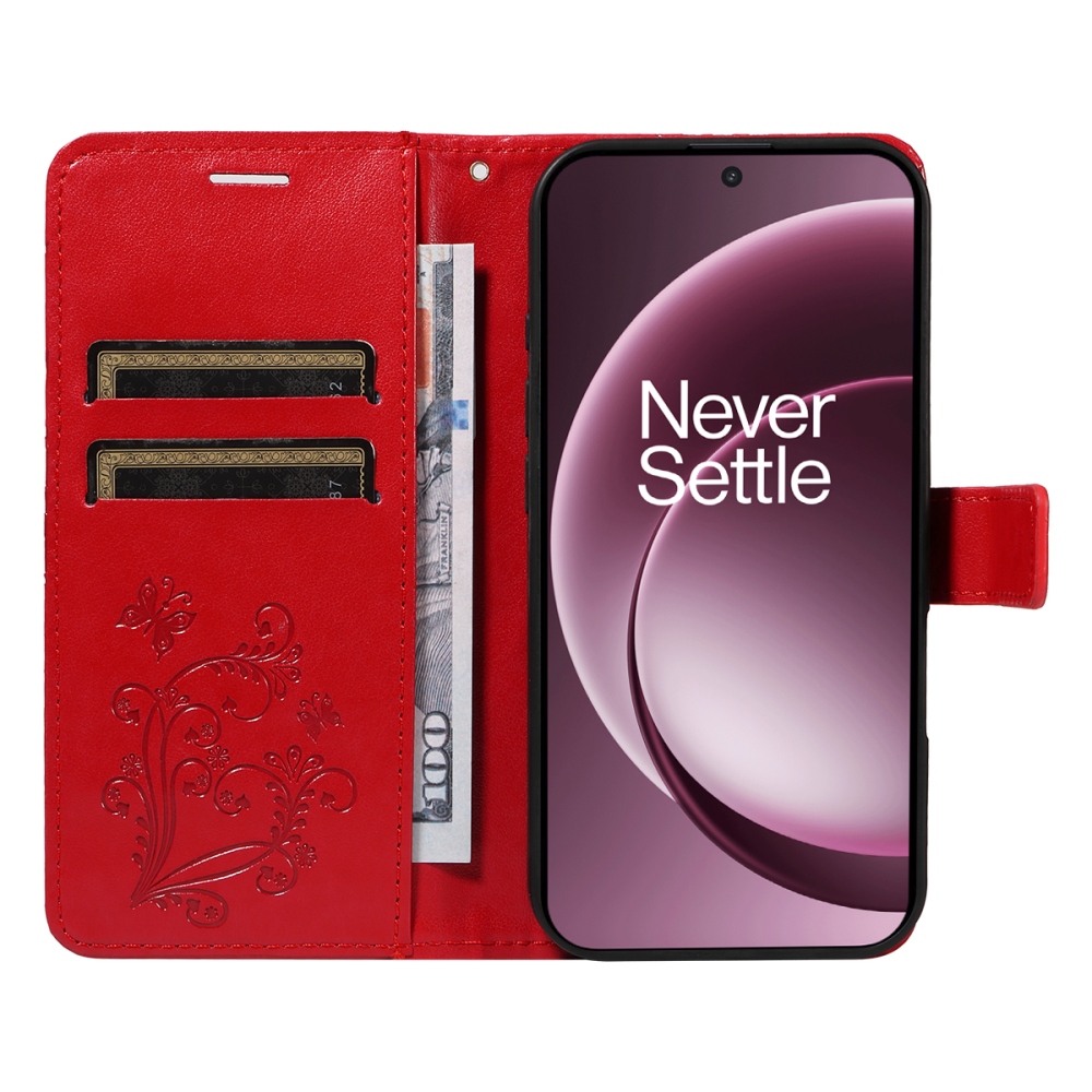 Big Butterfly knížkové pouzdro na OnePlus 15 5G - červené