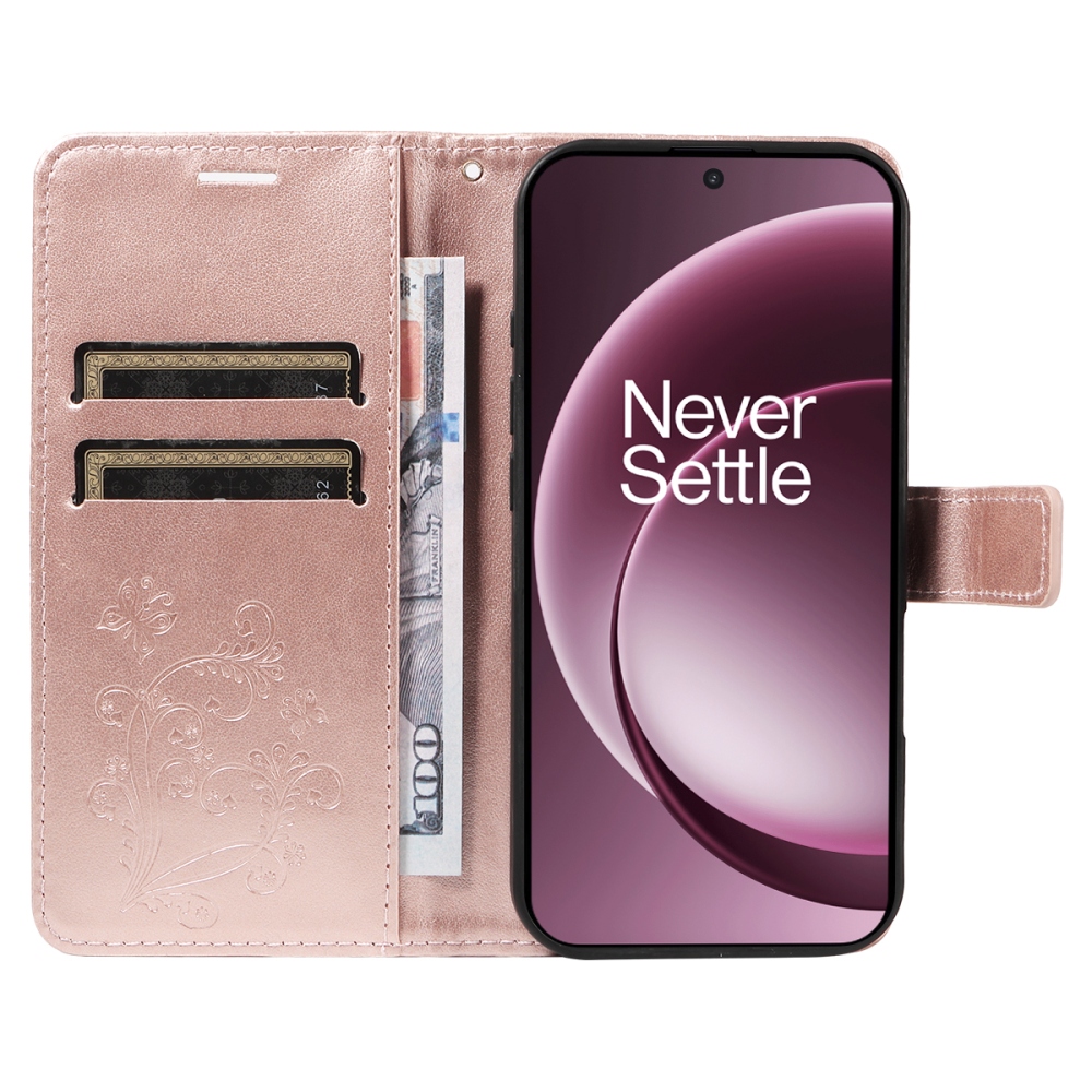 Big Butterfly knížkové pouzdro na OnePlus 15 5G - růžovozlaté