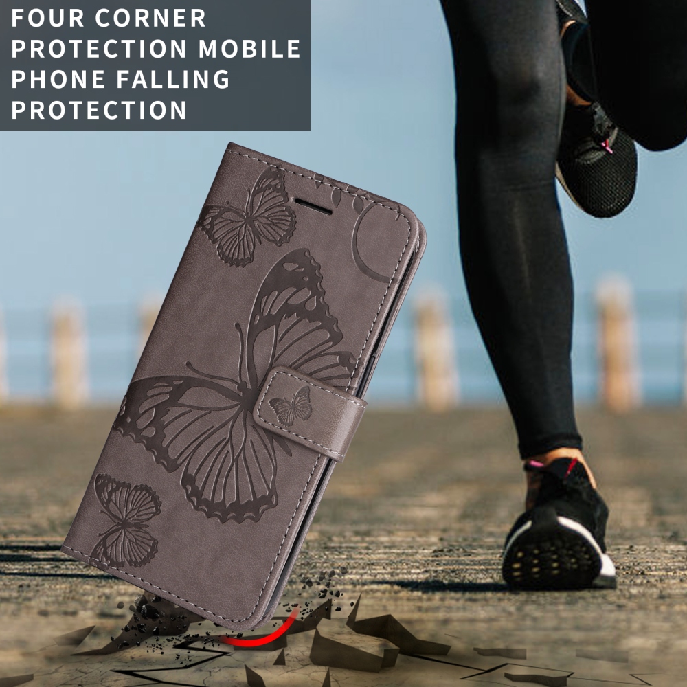 Big Butterfly knížkové pouzdro na OnePlus 15 5G - šedé