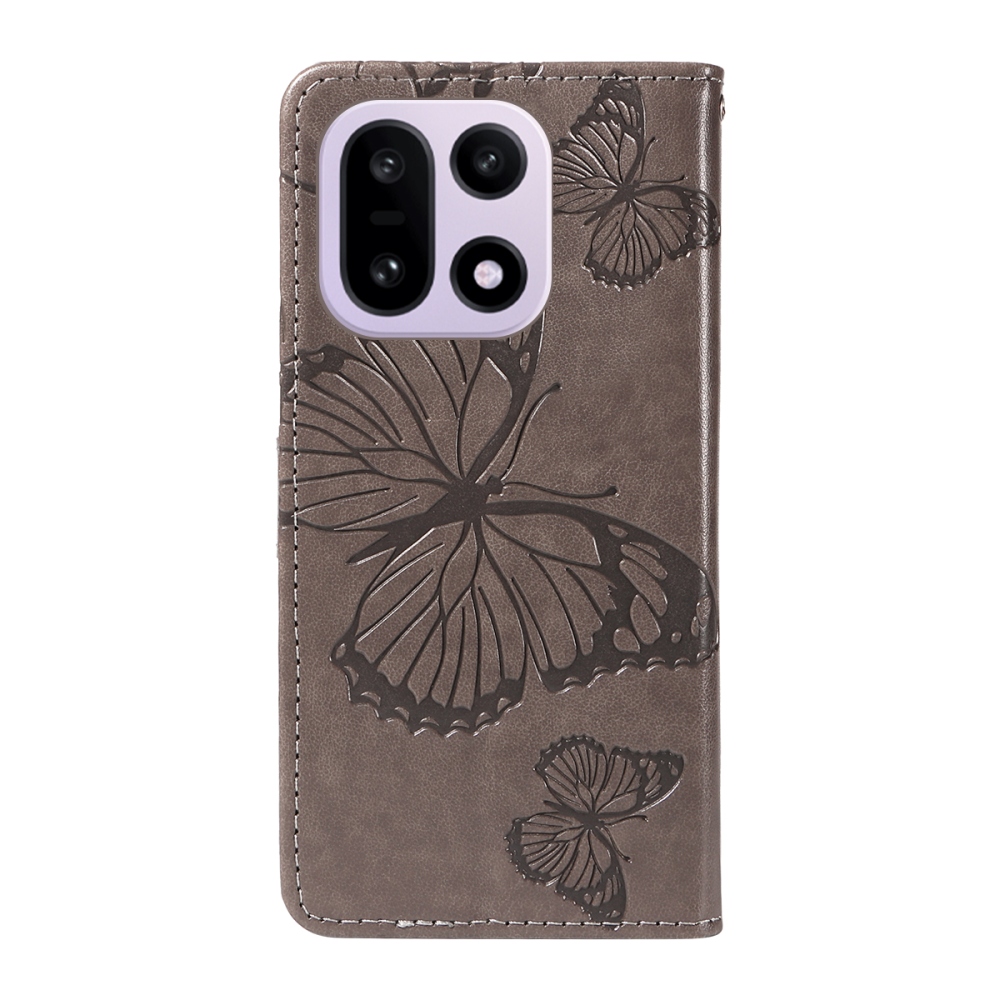 Big Butterfly knížkové pouzdro na OnePlus 15 5G - šedé