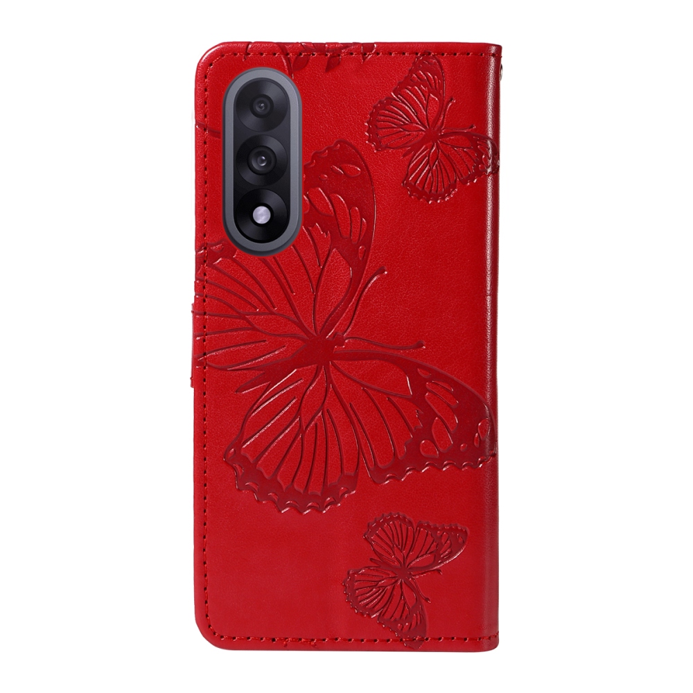 Big Butterfly knížkové pouzdro na OnePlus Nord 5 5G - červené