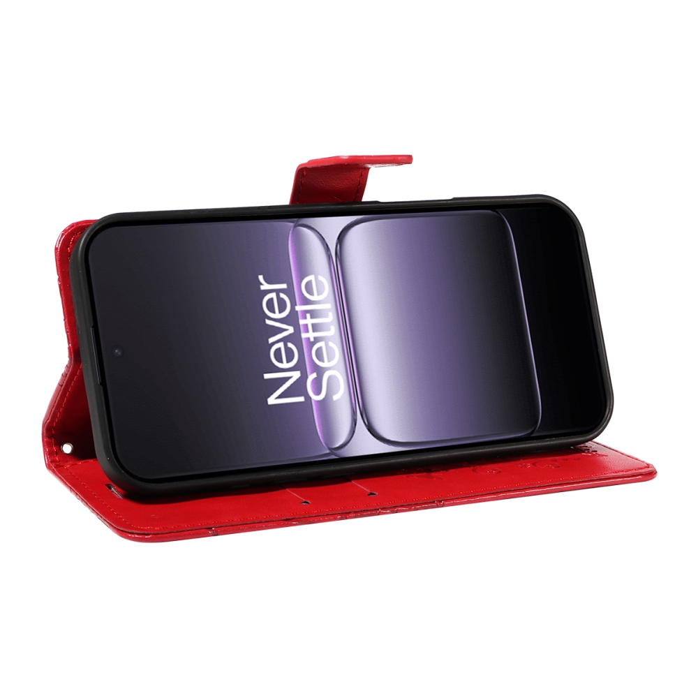 Big Butterfly knížkové pouzdro na OnePlus Nord 5 5G - červené