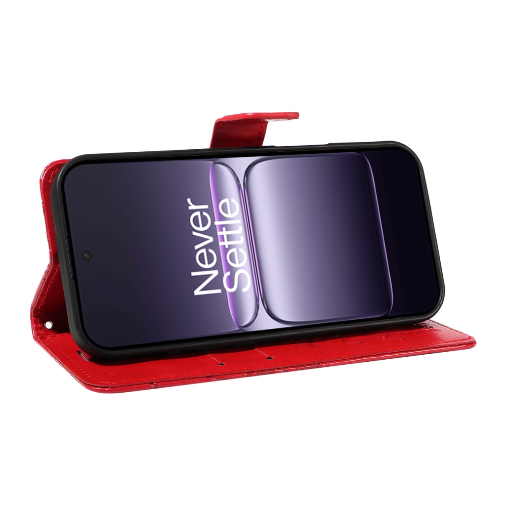 Big Butterfly knížkové pouzdro na OnePlus Nord CE5 5G - červené