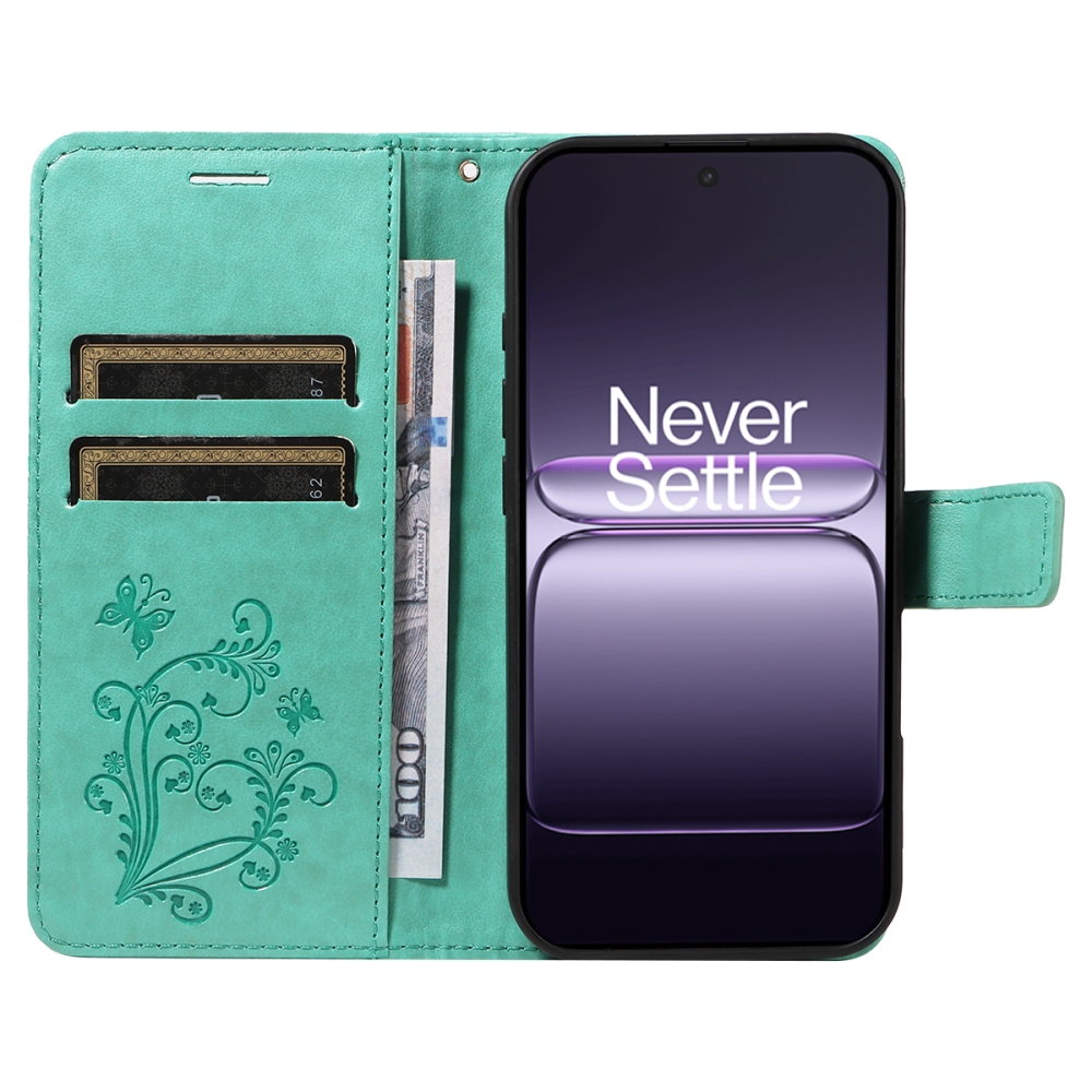 Big Butterfly knížkové pouzdro na OnePlus Nord CE5 5G - modrozelené