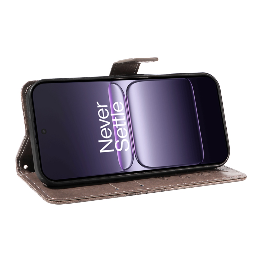 Big Butterfly knížkové pouzdro na OnePlus Nord CE5 5G - šedé