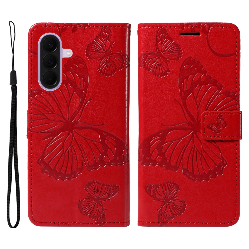 Big Butterfly knížkové pouzdro na Samsung Galaxy A27 - červené