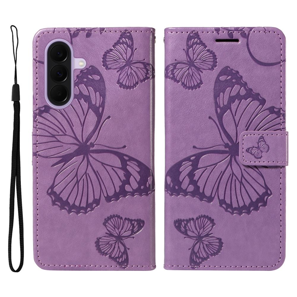 Big Butterfly knížkové pouzdro na Samsung Galaxy A27 - fialové