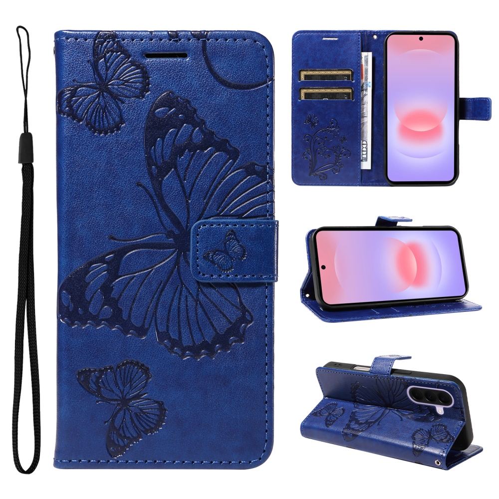 Big Butterfly knížkové pouzdro na Samsung Galaxy A27 - modré